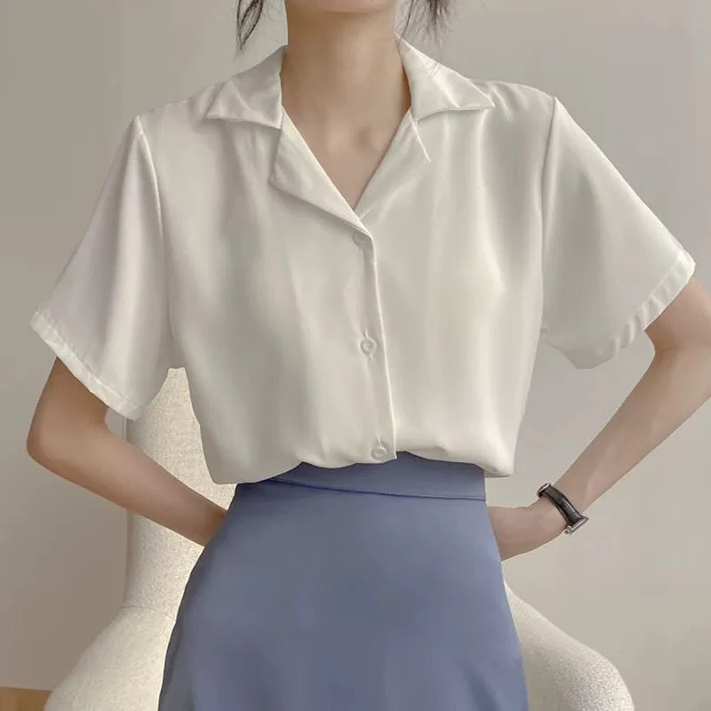 Title 2, Camicia in chiffon bianco Donna Estate Nuovo te...