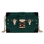Bolsa transversal retrô com corrente fina, padrão de personalidade, tendência versátil, formato caixa e temperamento diagonal para um look estiloso. — foto 4