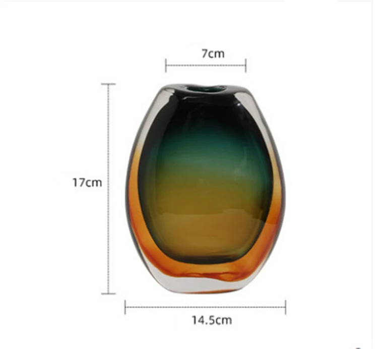 Title 1, Colored Glass Vase Decoration Creative Simple M...