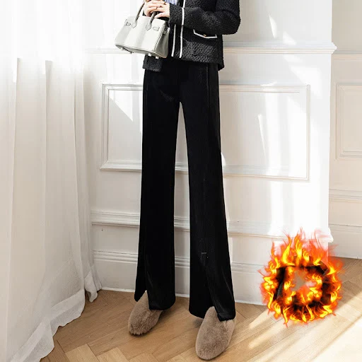 Title 3, Womens Plush Split Velvet Wide-leg Pants offer...