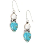 Orecchini vintage etnici con pietra blu a goccia, un accessorio perfetto per un tocco bohémien e chic ad ogni look. — foto 2