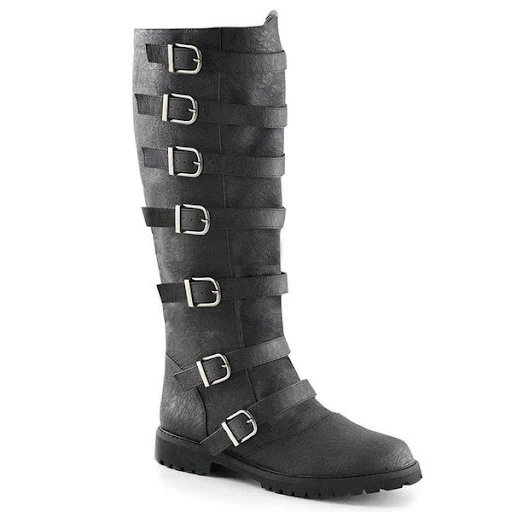 Title 3, Botas retrô de cano alto com salto baixo e múlt...