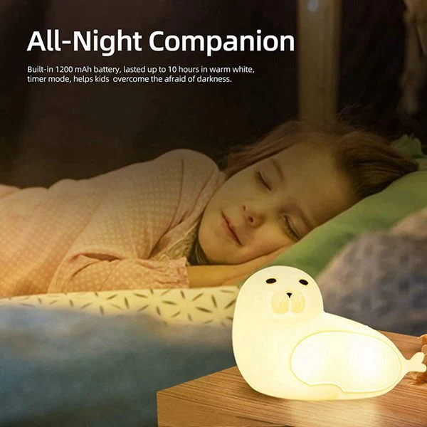 Sea Lion Small Night Lamp Gradient Color Silicone A cute and cuddly night light with gradient colors made of silicone. P — photo 3