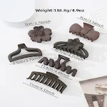 Presilha de cabelo feminina cor café escuro, clip de mandíbula, temperamento puro, cor sólida, acessório elegante e prático para penteados. — foto 9