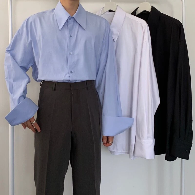 Tricolor Pointed Collar Shirt Versatile style for work or leisure Perfect fit and comfort Timeless elegance for any occa — photo 1