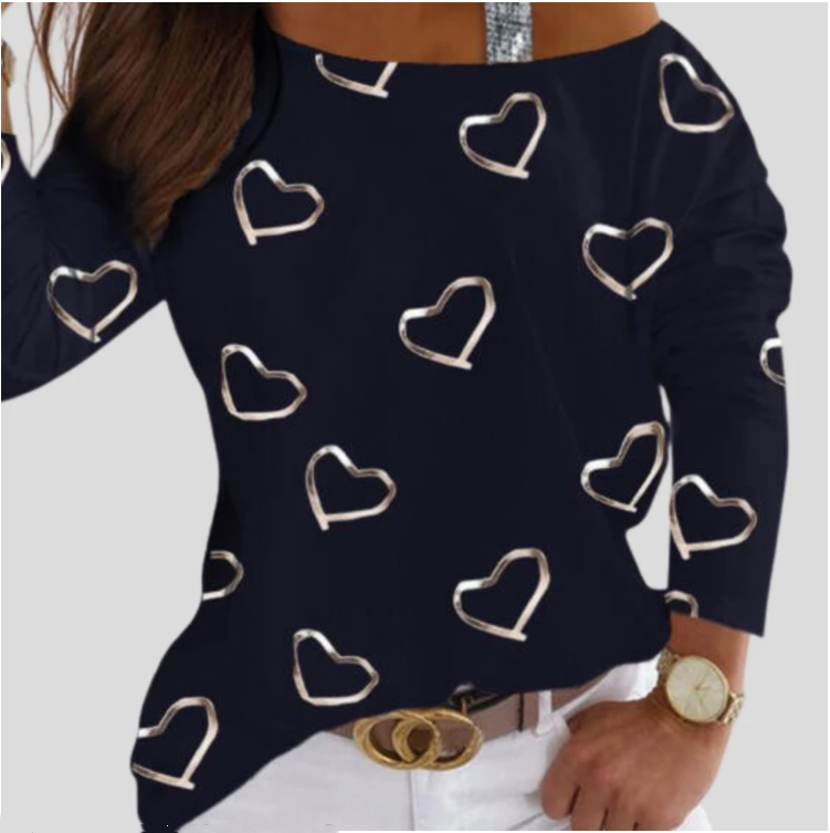 Title 2, T-shirt casual sexy a maniche lunghe con spalle...