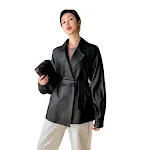 Versatile all-match loose belt small leather jacket. Perfect for any outfit, providing style and comfort while accentuat — photo 3