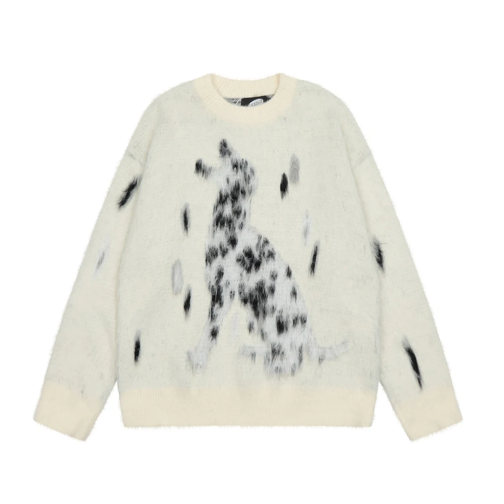 Title 8, Herren Casual Pullover mit Jacquard Katzenmuste...