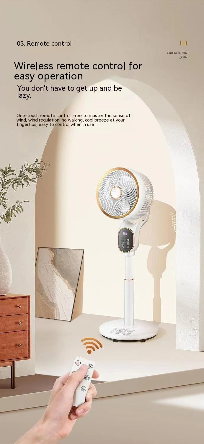 Ventilador circulador de ar doméstico, para dormitório estudantil, vento grande, plataforma, termantidote, turbofan. — foto 15