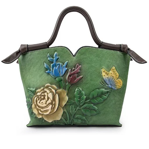 Title 19, Hand-embossed Leather All-match Crossbody Bag