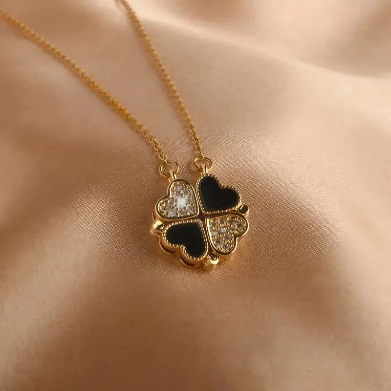 Collana con ciondolo a quadrifoglio Design di nicchia di lusso per donna Eleganza e raffinatezza senza tempo — foto 7
