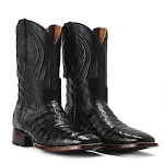 Botas masculinas pontudas xadrez com costura tubular bordada — foto 11