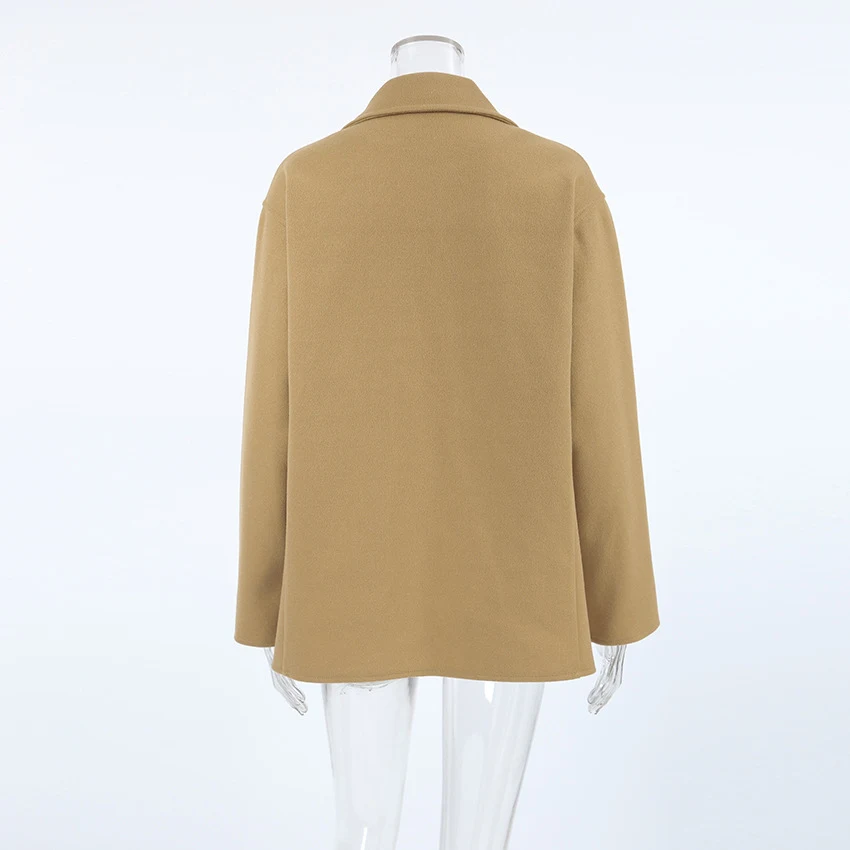 Title 16, Autumn and Winter Elegant Woolen Overcoat, Mid-...