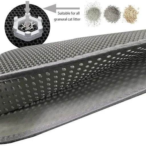 2Pcs Cat Litter Mat Double Layer Waterproof Urine Proof Trapping Mat Easy to Clean Toilet Pad Cat Scratch Pad Large Foot — photo 2
