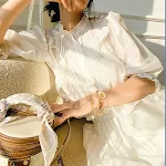 Women's Tencel Shirt With Puff Sleeve Design — photo 1
