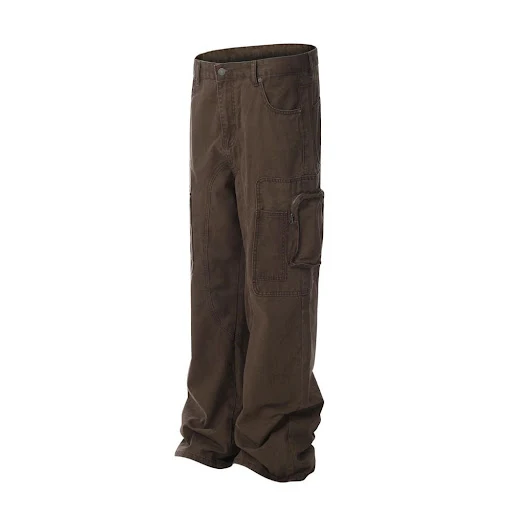 Title 6, Heren rechte broek met dimensionale opgestikte ...