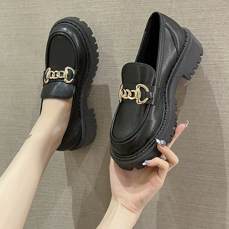 Women's Matte Leather Shoes British Style Thick Bottom offering comfort and style, perfect for everyday wear and a fashi — photo 15