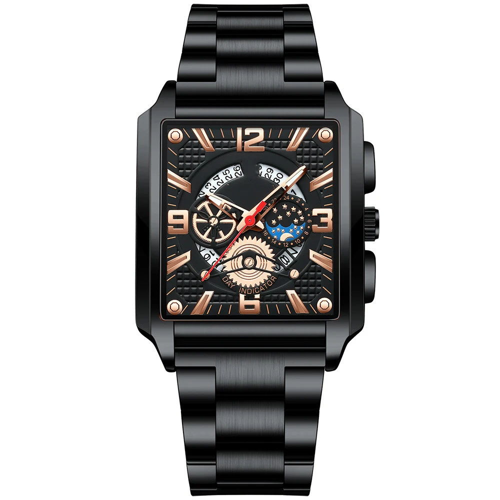 Title 11, Reloj de hombre vintage cuadrado con calendario...