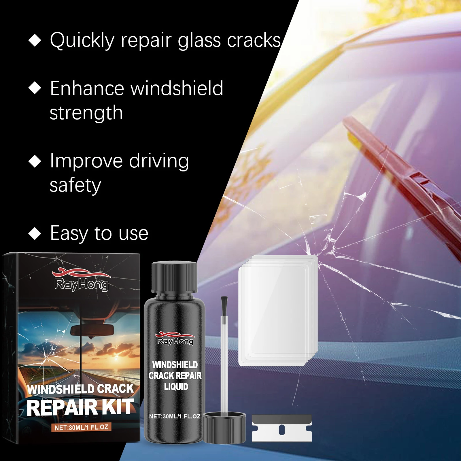 Title 6, Car Windshield Repair Fluid Nano Repair Suit. F...
