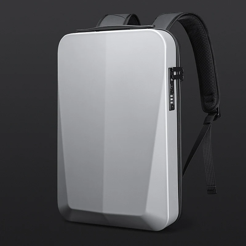 Heren waterdichte hardcase laptop rugzak voor zaken. Plastic hardshell computer rugzak, perfect voor zakelijk gebruik en bescherming van uw laptop. — foto 2