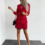Vestido Social de Renda com Abotoamento Duplo e Comprimento Médio – Elegância e Sofisticação para Ocasiões Especiais — foto 6
