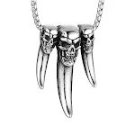 Colar de Dente de Lobo Indiano Caveira Masculino, acessório de moda estiloso, presente ideal, design único, atraente e resistente. — foto 6