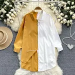 Idle Style Mid-length Color Matching Shirt — photo 8