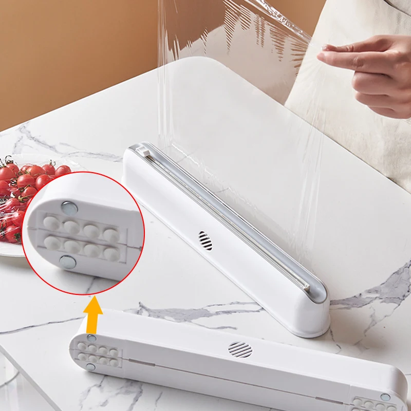 Title 1, Wall-mounted Cling Film Dispenser with Suction ...