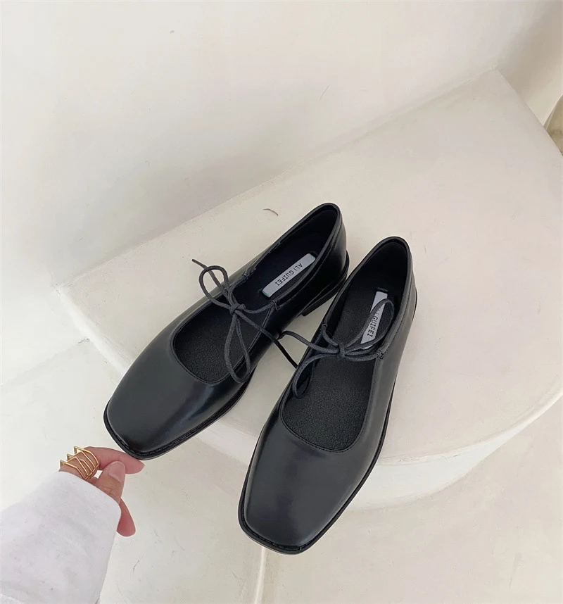 Women's Fashion Mary Jane Square Toe Flat Bottom Shoes, comfortable and stylish flats for everyday wear, easy to slip on — photo 15
