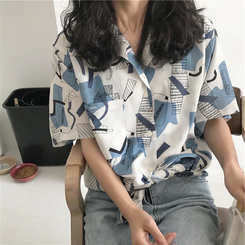 Camicia a maniche corte con stampa retrò stile Hong Kong — foto 4
