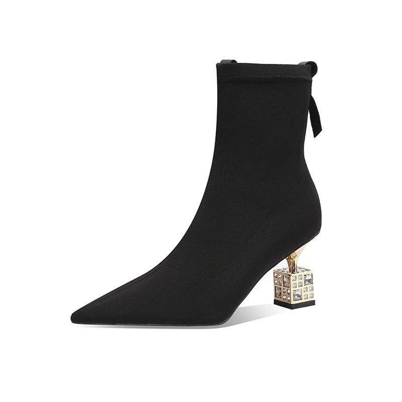 Title 6, Womens Pointed Toe Mid-Calf High-Heeled Skinny...