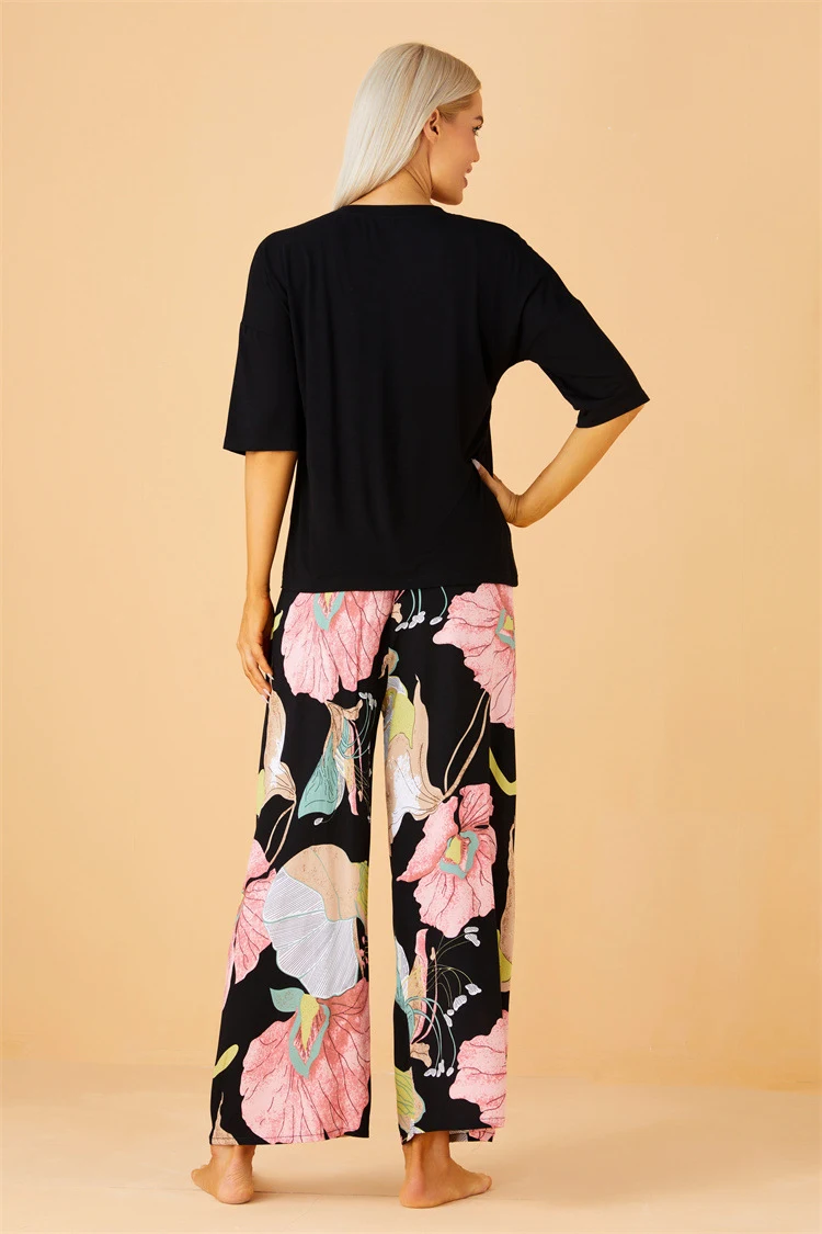 Title 11, Cropped Homewear Pajamas Suit Womens Cotton Silk