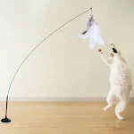 Cat Toys Interactive Cat Toy Steel Wire Feather Toys for Cats Stick Suction Cup Feather Cats Toy with Bell Teaser Pet Pr — photo 6