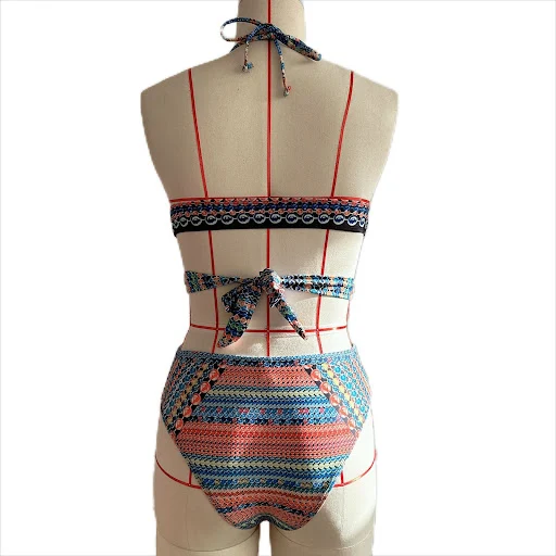 Title 20, Cross Bandage Bikini Swimsuit, High Waist, Veil...
