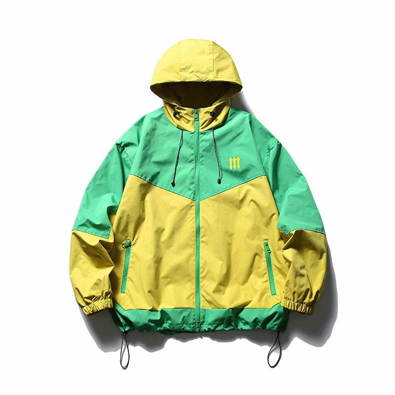 Men's Outdoor Color Contrast Patchwork Tooling Shell Jacket Durable Weatherproof Outerwear for Adventure, Work, and Expl — photo 10