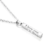Colar com pingente de coluna de aço inoxidável "EU TE AMO", longo, para fazer pedidos, expressando amor duradouro e esperança. — foto 3