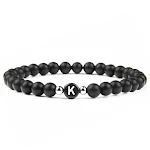 Pulseira de letras em ágata natural fosca de 6MM, um acessório elegante e personalizado para expressar seu estilo único. — foto 27