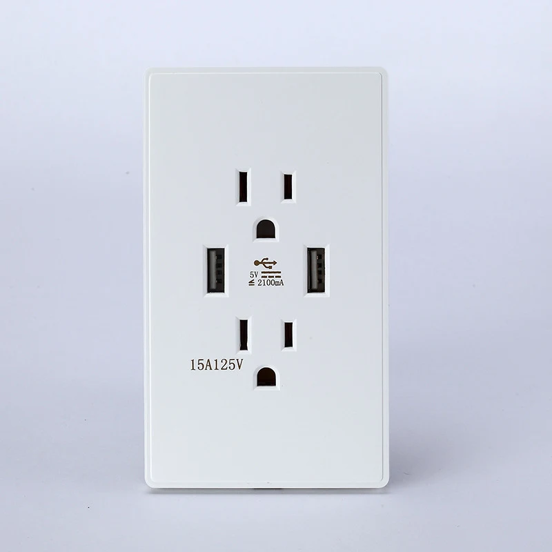 Title 6, US standard wall outlet panel with integrated U...