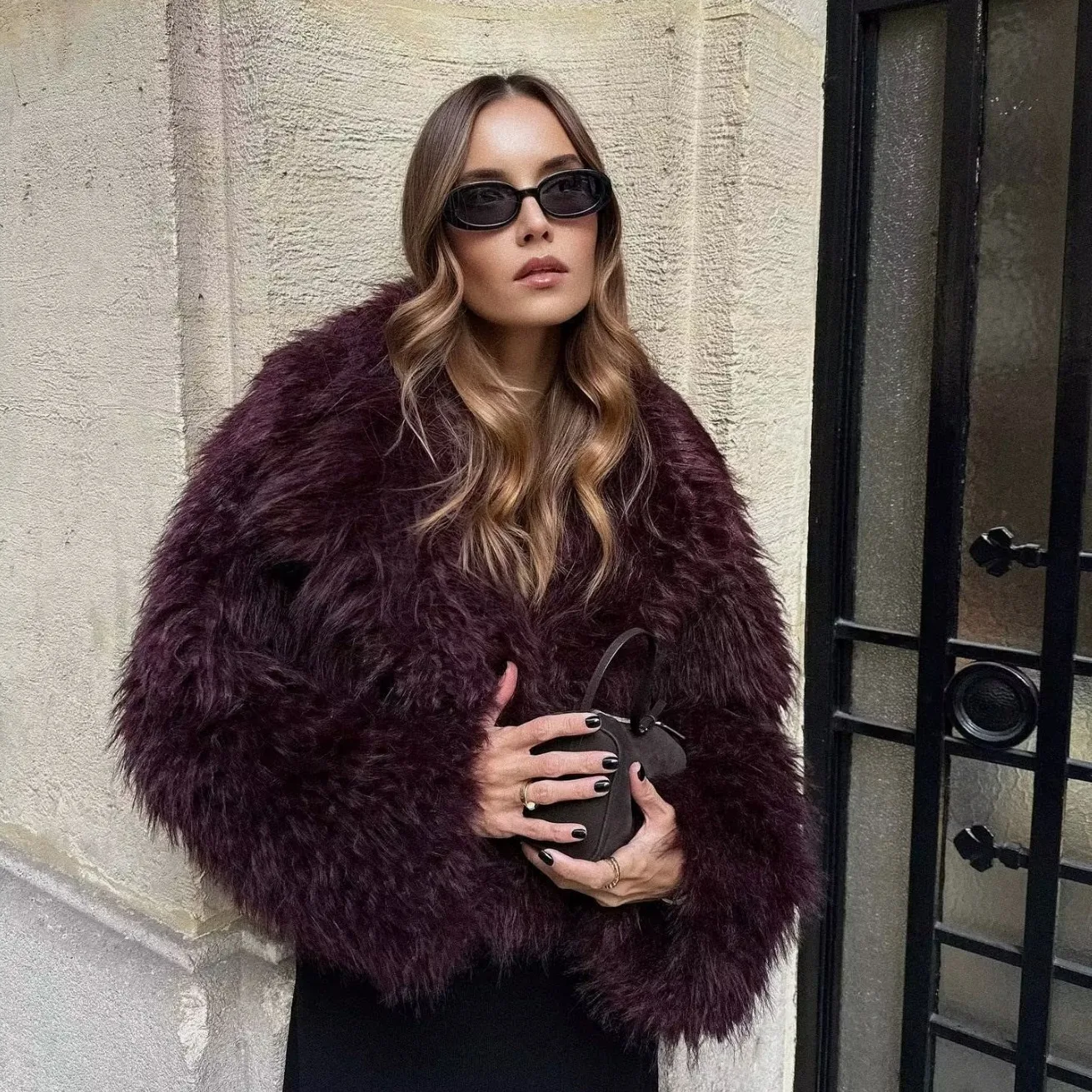 European and American Winter Fashion Eco-Friendly Faux Fur Short Coat, offering warmth and stylish cold-weather wear. — photo 24
