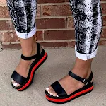 Women's Wedge Heel Color Block Sandals with Buckle and Plus Sizes, comfortable and stylish shoes perfect for summer wear — photo 5
