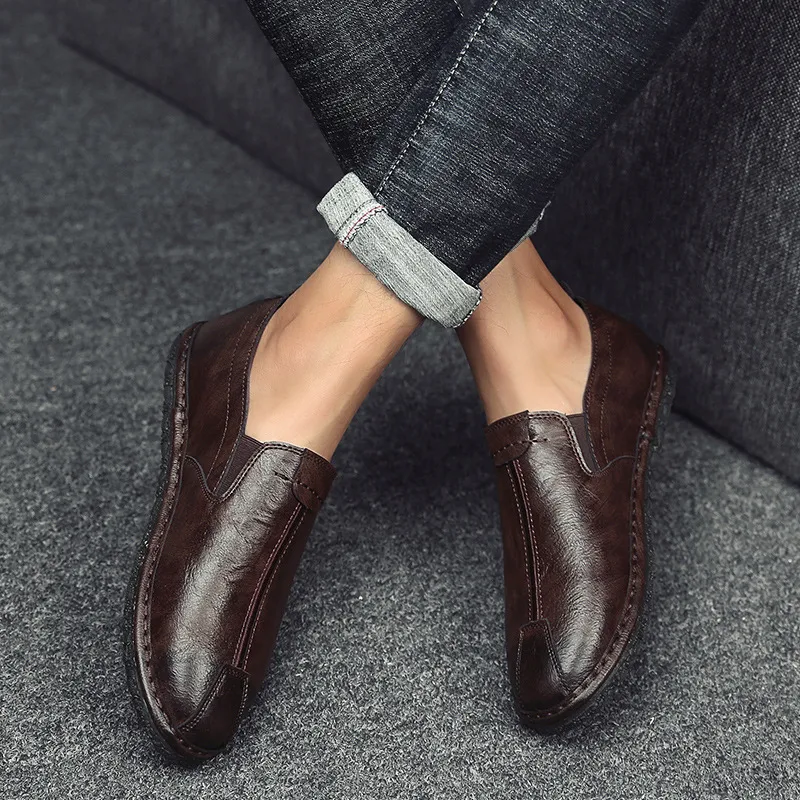 Title 4, Mens one-pedal lazy beanie leather casual shoe...