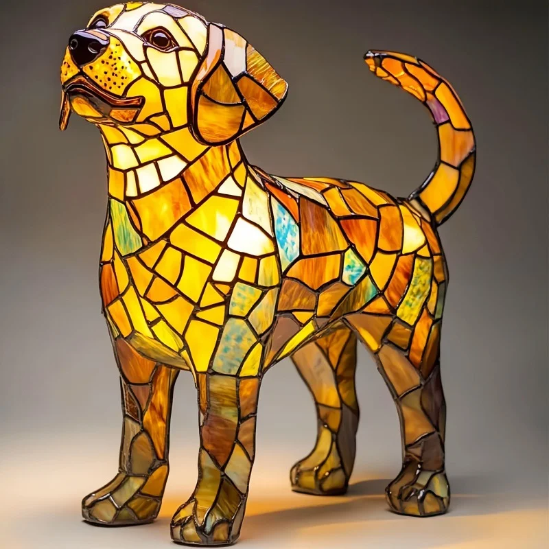 Title 1, Dog Series Art Animal LED Small Night Lamp Resi...