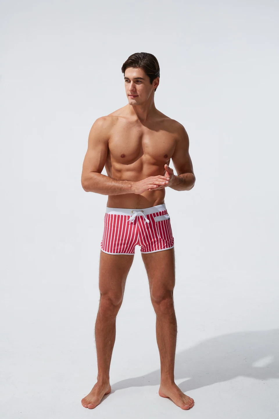Title 29, Sexy front pocket swim trunks for a comfortable...
