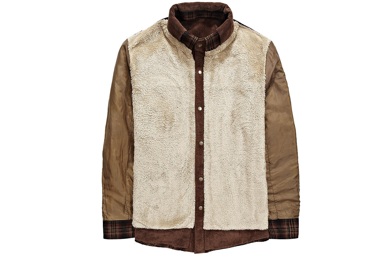 Men's plus velvet long-sleeved plaid shirt cotton warm casual cotton shirt — photo 1
