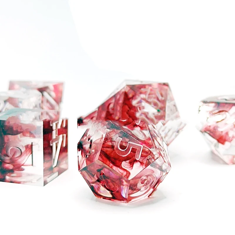 Title 8, Resin Bloody Dice Polyhedral Perfect for Tablet...
