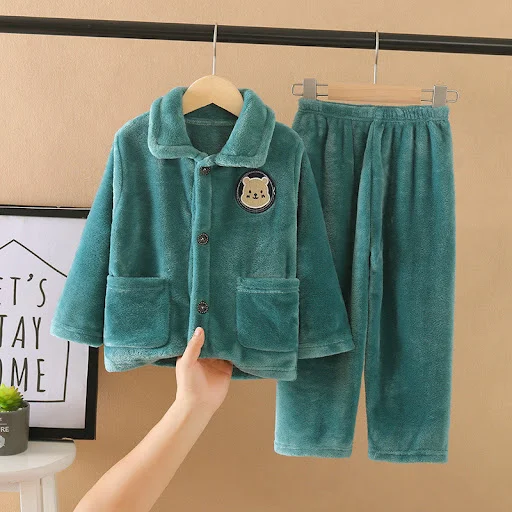 Title 7, Kinderflanellen pyjama Coral Velvet, zacht en c...