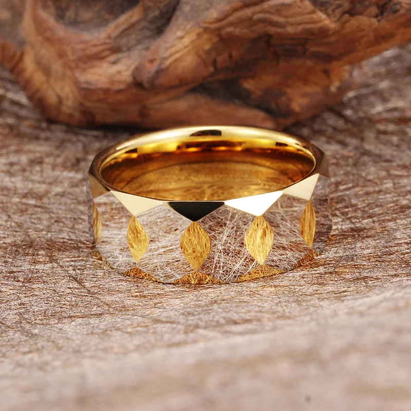 Anel unissex moderno de aço tungstênio. Resistente a riscos, durável e elegante, perfeito para o uso diário e ocasiões especiais. — foto 9