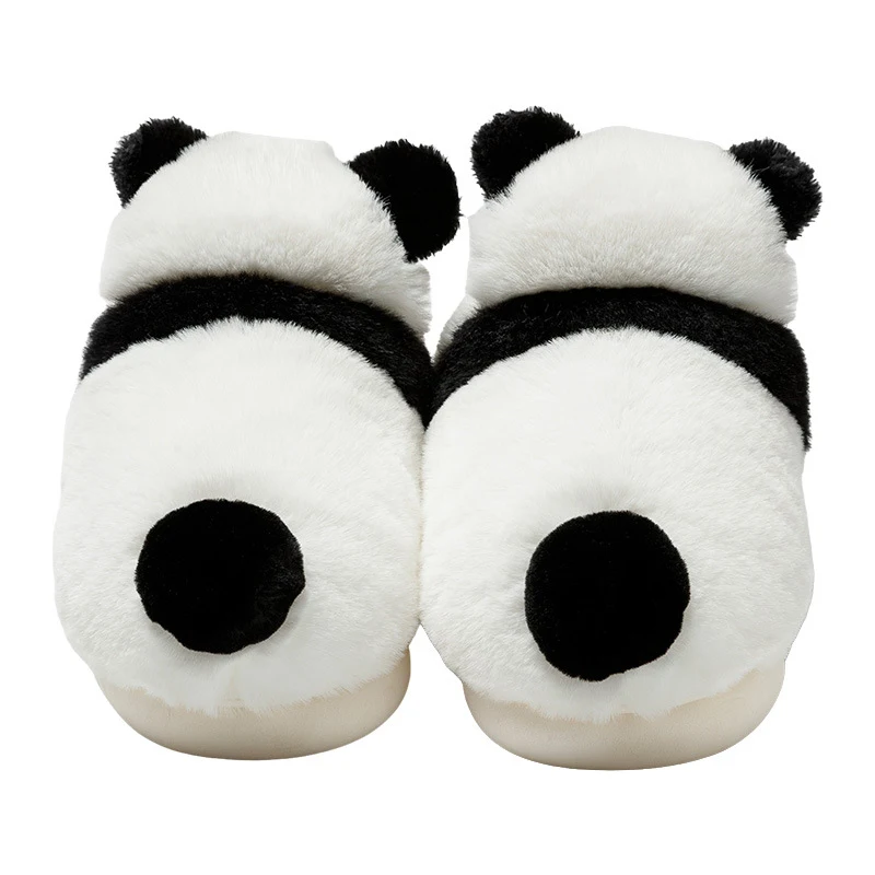 Winter Three-dimensional Panda Fleece-lined Thickened Cotton Slippers, perfect for warm and cozy comfort around the hous — photo 1