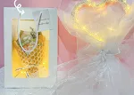 White and gold soap flower