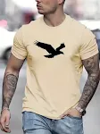 Camiseta Masculina Manga Curta Águia Impressão Digital 3D Cor Sólida Conforto e Estilo Casual Perfeita para o Verão Respirável e Moderna — foto 19